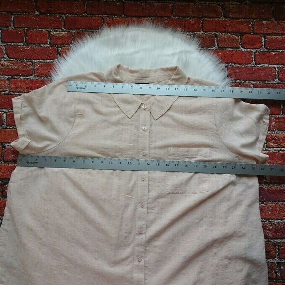 TORRID Button Front Shirt Textured Top Blouse Blush Light Pink Short Sleeve 2X - Picture 12 of 12